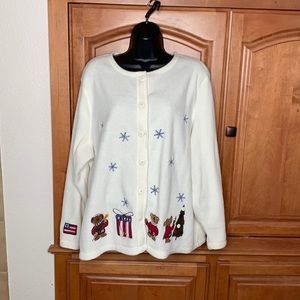 Croft & Barrow Sports Women Christmas Americana Fleece Jacket